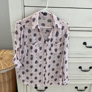 Express Light Pink  w/ Black Paisley pattern. NWOT